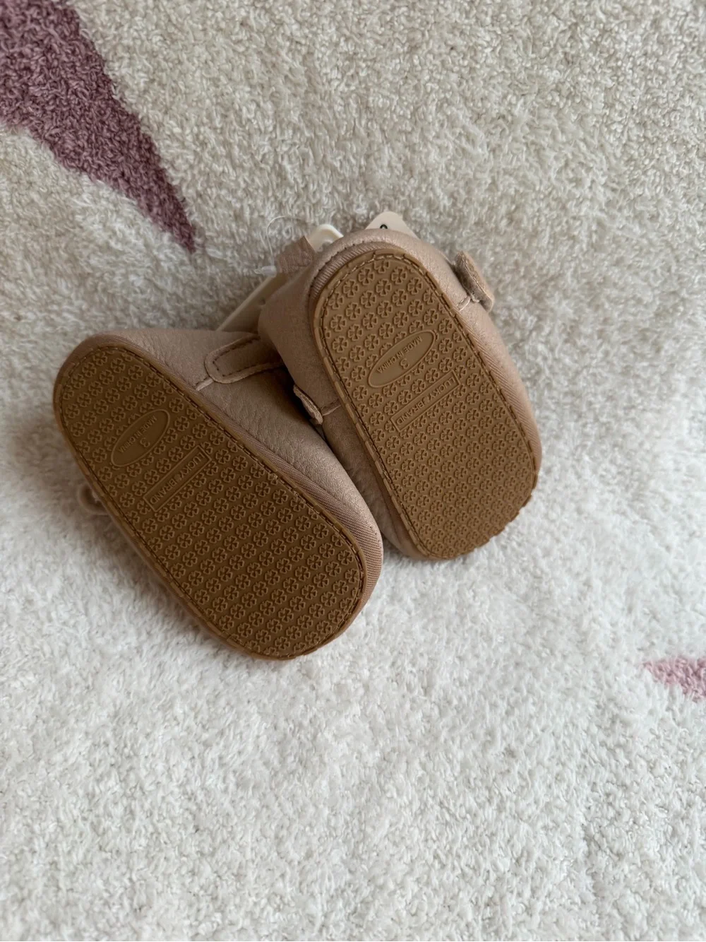 Lucky Brand Baby Girls Taupe Bow Mary Jane Shoes-NWT-6-9 mo